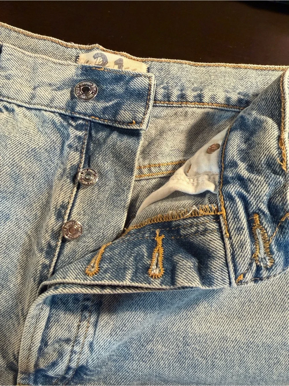 We The Free High Rise Light Blue Distressed Wide Leg Jeans - Picture 7 of 14